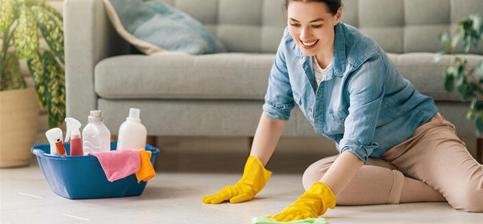 Step-by-step process of cleaning your Living Room